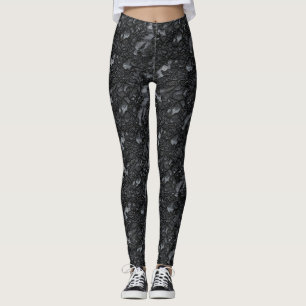 Dunkles Muster Schwarze Lace Leggings