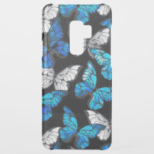 Dunkles Nahtloses Muster mit blauen Schmetterlinge Uncommon Samsung Galaxy S9 Plus Hülle