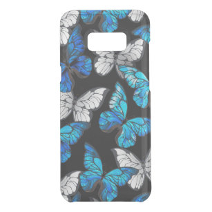 Dunkles Nahtloses Muster mit blauen Schmetterlinge Get Uncommon Samsung Galaxy S8 Plus Hülle