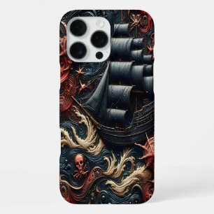 Dunkles nautisches Abenteuer mit Piratenschiff und iPhone 16 Pro Max Hülle
