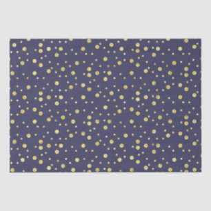 Dunkles Navy Blue Golden Chic Dots Tissue Seidenpapier
