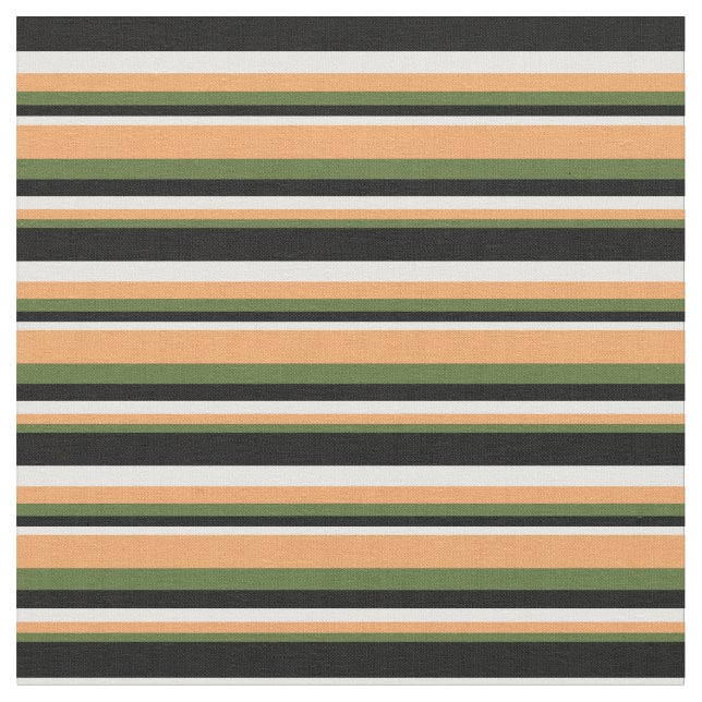 Dunkles Olive Green, Brown, White & Black Muster Stoff (Nahaufnahme)