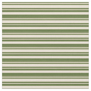 Dunkles Olive Green und Bisque Colos Muster Stoff