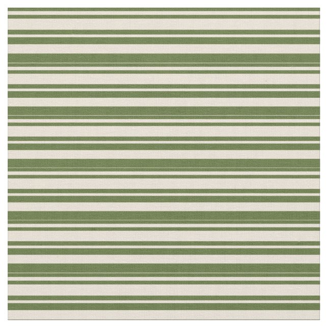 Dunkles Olive Green und Bisque Colos Muster Stoff (Nahaufnahme)