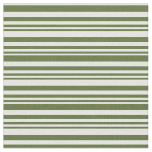 Dunkles Olive Green und White Linde Muster Stoff