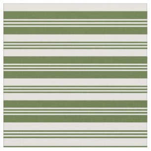 Dunkles Olive Green & White Muster Stoff