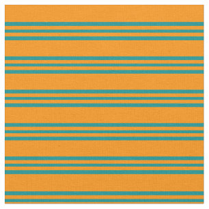 Dunkles Orange- und dunkles Cyan Streifen-/Linenmu Stoff