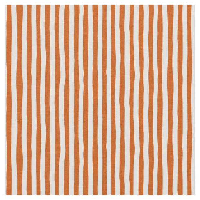 Dunkles Orange und Elfenbein schiefe Streifen Stoff (Nahaufnahme)