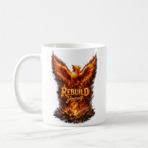 Dunkles Phoenix-Motivationsdesign Kaffeetasse
