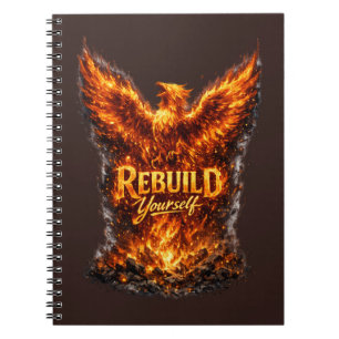 Dunkles Phoenix-Motivationsdesign Notizblock