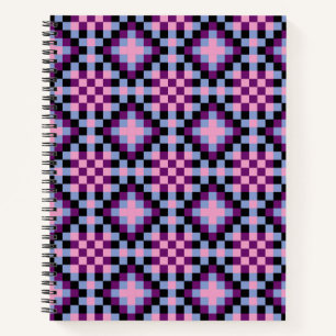 Dunkles Pixel Muster Notizbuch