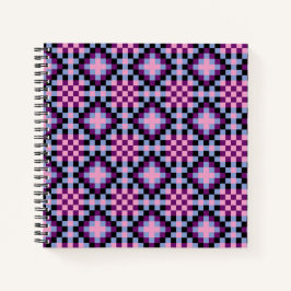 Dunkles Pixel Muster Notizbuch