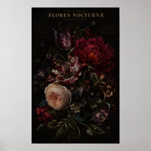 DUNKLES ROMANTISCHES VINTAGE-BLUMENBOUQUET   POSTER