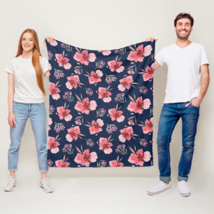 Dunkles rosa Aquarell-Muster Fleecedecke