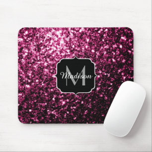 Dunkles Rosa falscher glänzender Glitter Funkeln M Mousepad