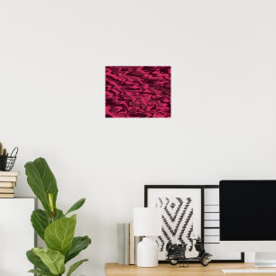 Dunkles Rosa Wellenförmiges Flüssigkeitsmuster Poster