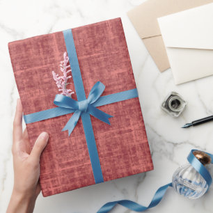 Dunkles Rosafarbenes Leinen Geschenkpapier