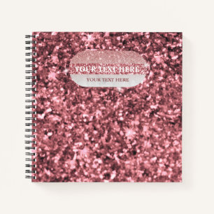 Dunkles Roségold Glitter funkelt Notizbuch