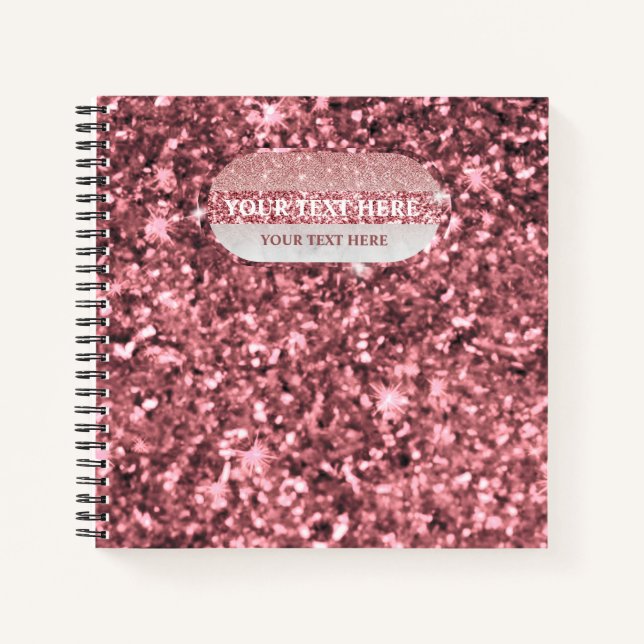 Dunkles Roségold Glitter funkelt Notizbuch (Vorderseite)