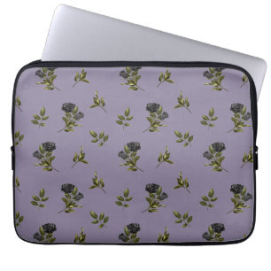 Dunkles Rosenmuster  Laptopschutzhülle