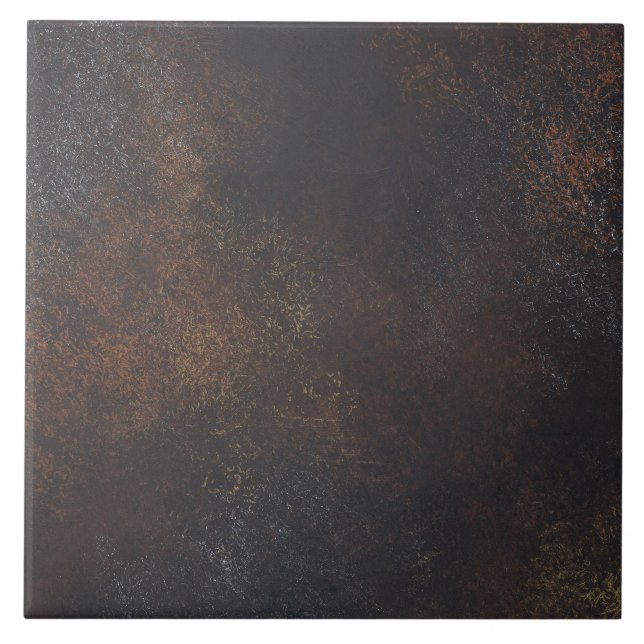 Dunkles Rost Metall Industrie Gebeizte Bronze und  Fliese (Vorderseite)