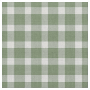 Dunkles Salbeigrün und weiß kariertes Gingham-Karo Stoff