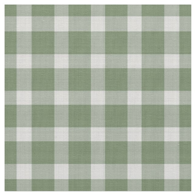 Dunkles Salbeigrün und weiß kariertes Gingham-Karo Stoff (Nahaufnahme)