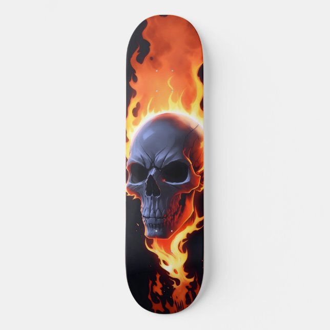 Dunkles Schädelfeuer 7 Skateboard (Vorderseite)