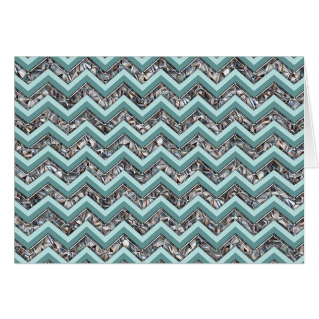 Dunkles Schneidglas und Aquamariner Zigzag (Vorderseite (Horizontal))