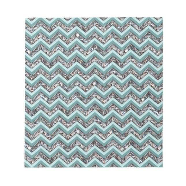 Dunkles Schneidglas und Aquamariner Zigzag Notizblock (Vorderseite)