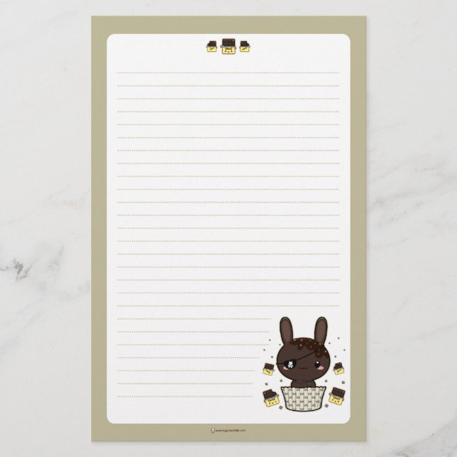 Dunkles Schokoladen-Trüffel-Häschen Briefpapier (Vorderseite)