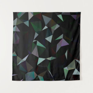 Dunkles schwarzes Dreiecks-Mosaikmuster. Geometris Wandteppich