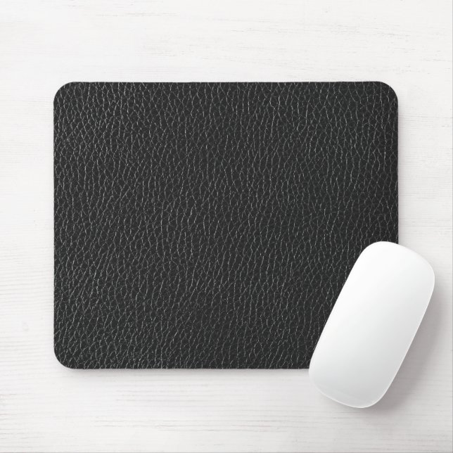 Dunkles schwarzes Leder-Textur-Design-Büro Mousepad (Mit Mouse)