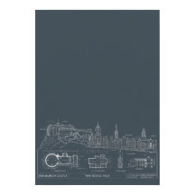 Dunkles Stadtplanposter im Blueprint-Stil
