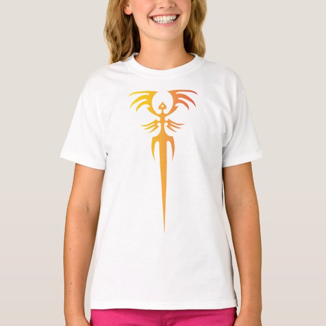 Dunkles Stammes-Phönix-Emblem – Mythisches Symbol T-Shirt (Vorderseite)