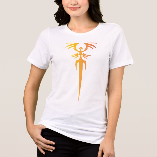 Dunkles Stammes-Phönix-Emblem – Mythisches Symbol Tri-Blend Shirt (Vorderseite)