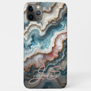 Dunkles Teal Blau Blush Rosa Gold Marmor Kunst Mus Case-Mate iPhone Hülle