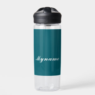Dunkles Teal-Trendy-Modern-Minimalist-Chic-Name Trinkflasche