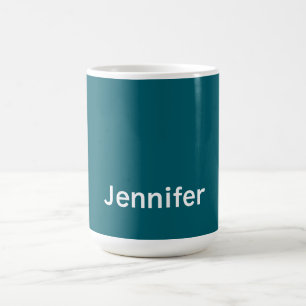 Dunkles Teal-Trendy-Modern-Minimalist Ihr Name Kaffeetasse
