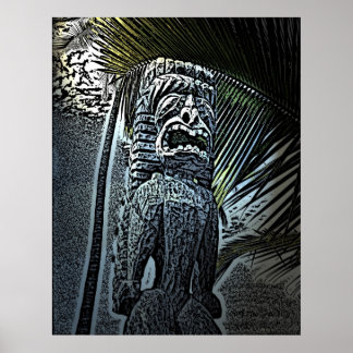 Dunkles Tii-Statuenposter Poster