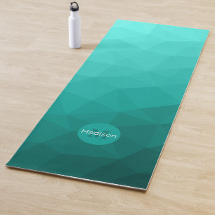 Dunkles Türkis geometrisches Maschenmuster Monogra Yogamatte