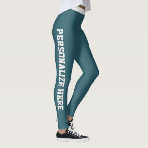 Dunkles Türkis-Neutral-Personalisiertes Athleisure Leggings