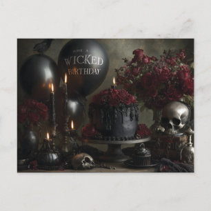 Dunkles und moody Gothday Still Life Feiertagspostkarte
