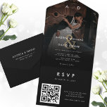Dunkles verblasstes Foto Goldverschluss & QR Code  All In One Einladung<br><div class="desc">Überraschen Sie Ihre Freunde und Familie mit diesen modernen,  trendigen und allesamt in einer Hochzeitsfeier mit Goldmakrele,  Ihrem individuellen Foto,  Text & QR-Code. Fügen Sie einfach Ihre eigenen Daten hinzu,  indem Sie auf die Option "Personalisieren" klicken.</div>