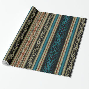 Dunkles viktorianisches Streifen-Wrap-Papier Geschenkpapier