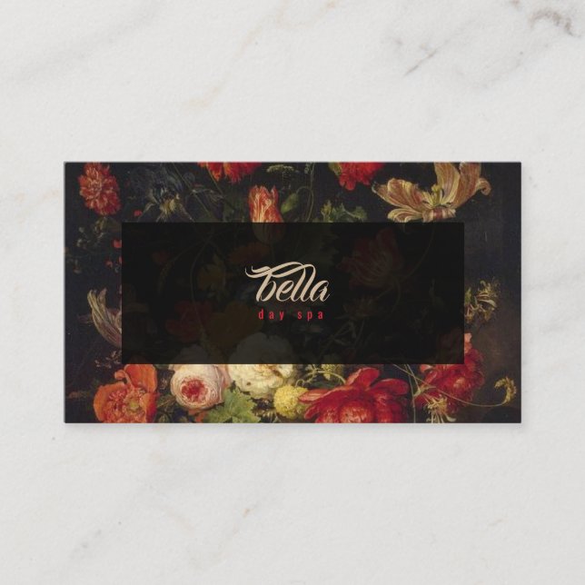 Dunkles Vintages Blumengeschäfts-Karten-rotes Rosa Visitenkarte (Vorderseite)