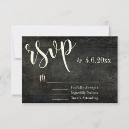 Dunkles Vintages Design mit Cream Typografie 30, U RSVP Karte