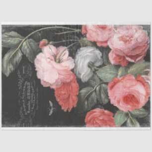 Dunkles Vintages Rose-Decoupage-Papier Seidenpapier