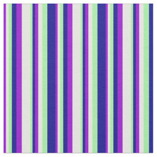 Dunkles Violett, weißes, grünes und dunkelblaues M Stoff
