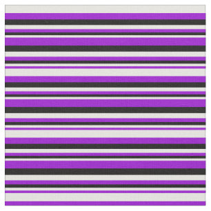 Dunkles Violett, weißes und schwarzes Streifenmust Stoff